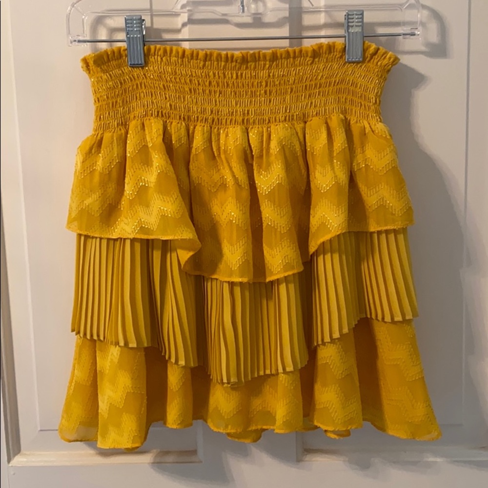 Ramy Brook Yellow Ruffle Skirt
